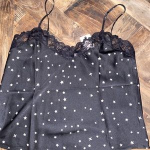 Black and white satin stars cami-brand new with tags ! From a local boutique